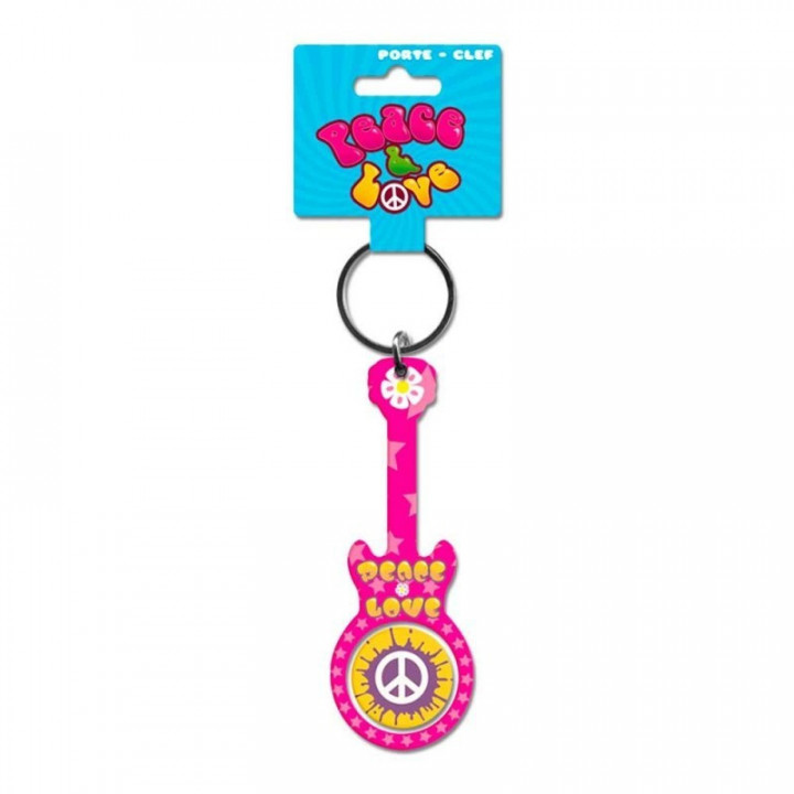 Porte clé guitare Peace & love N°1