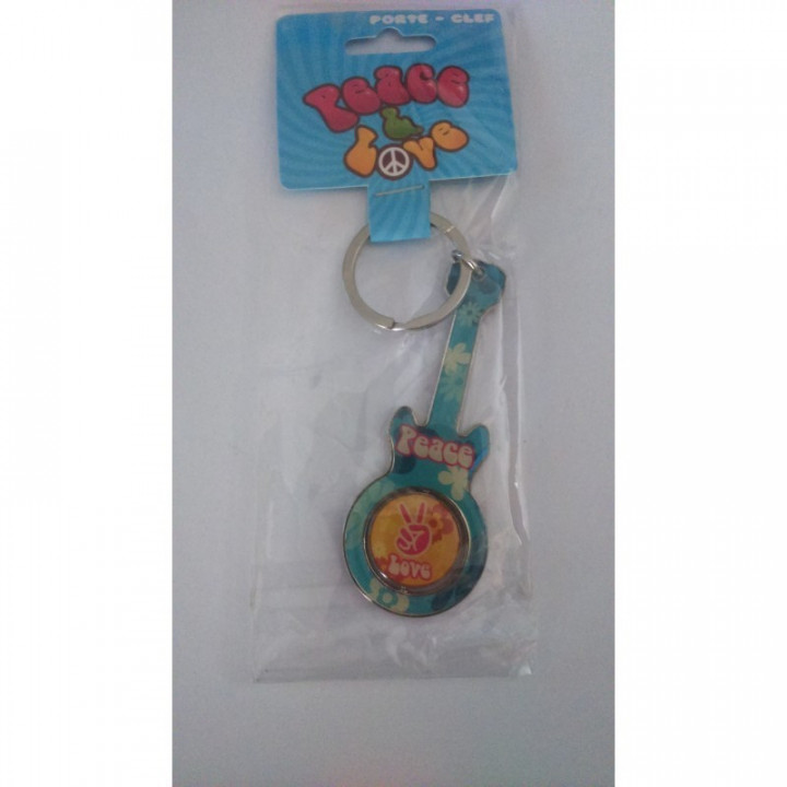 Porte clé guitare Peace & love N°2