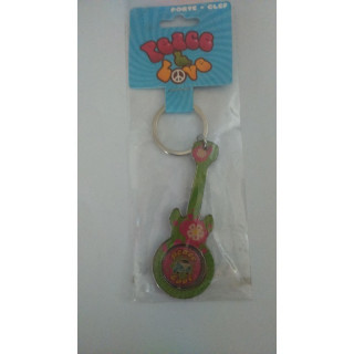 Porte clé guitare Peace & love N°3