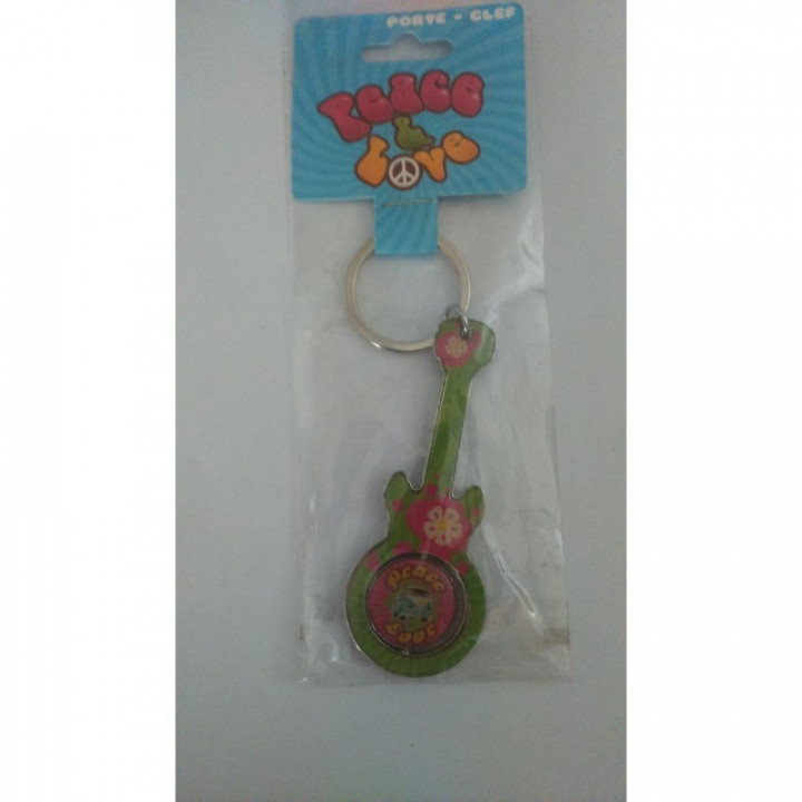 Porte clé guitare Peace & love N°3